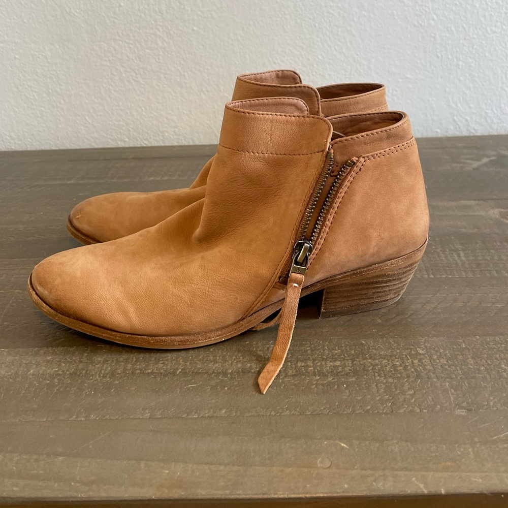 Sam Edelman Ankle Booties, Tan Leather Suede Size 7.5
